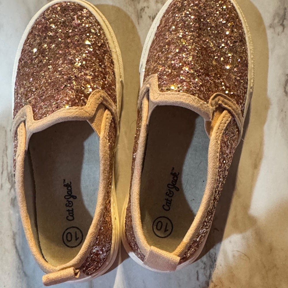 Cat & Jack Sparkly Pink Slip-On Sneakers - Picture 4 of 5